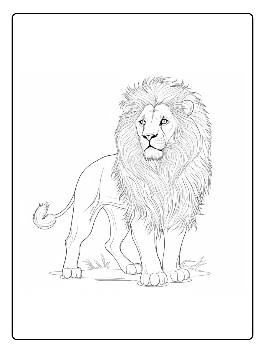 Lion Coloring Pages – Wild Lion