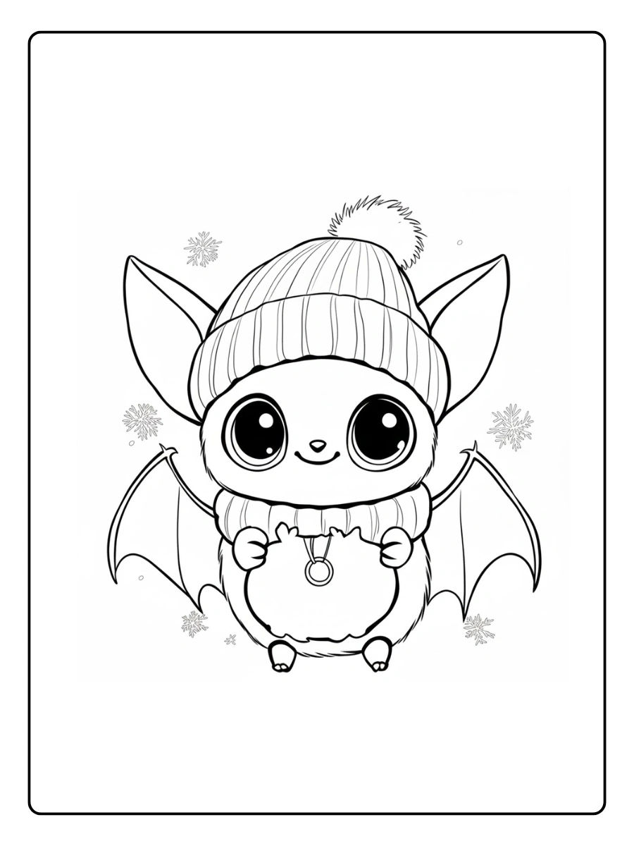 Cute Bat Coloring Pages – Simple Bat Outline