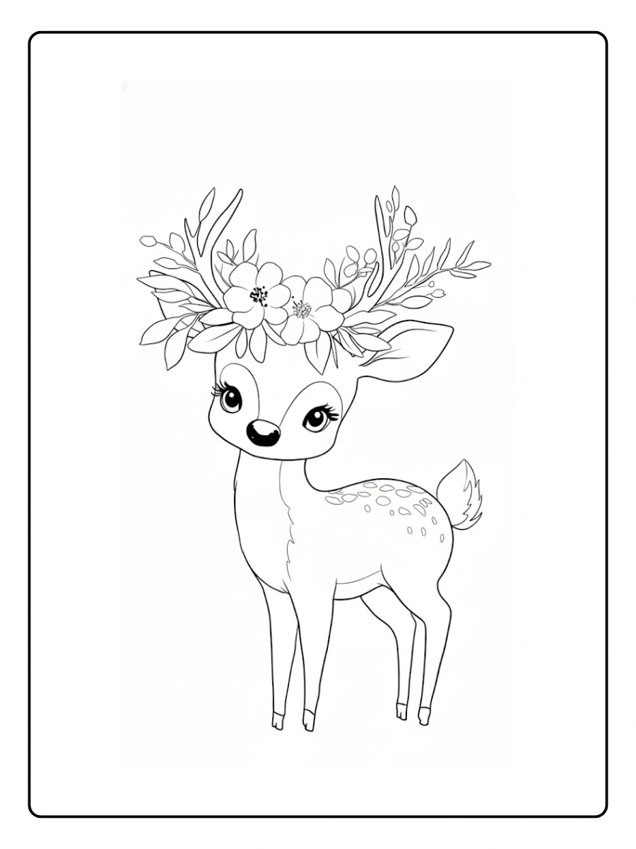 Deer Coloring Pages – Deer Standing