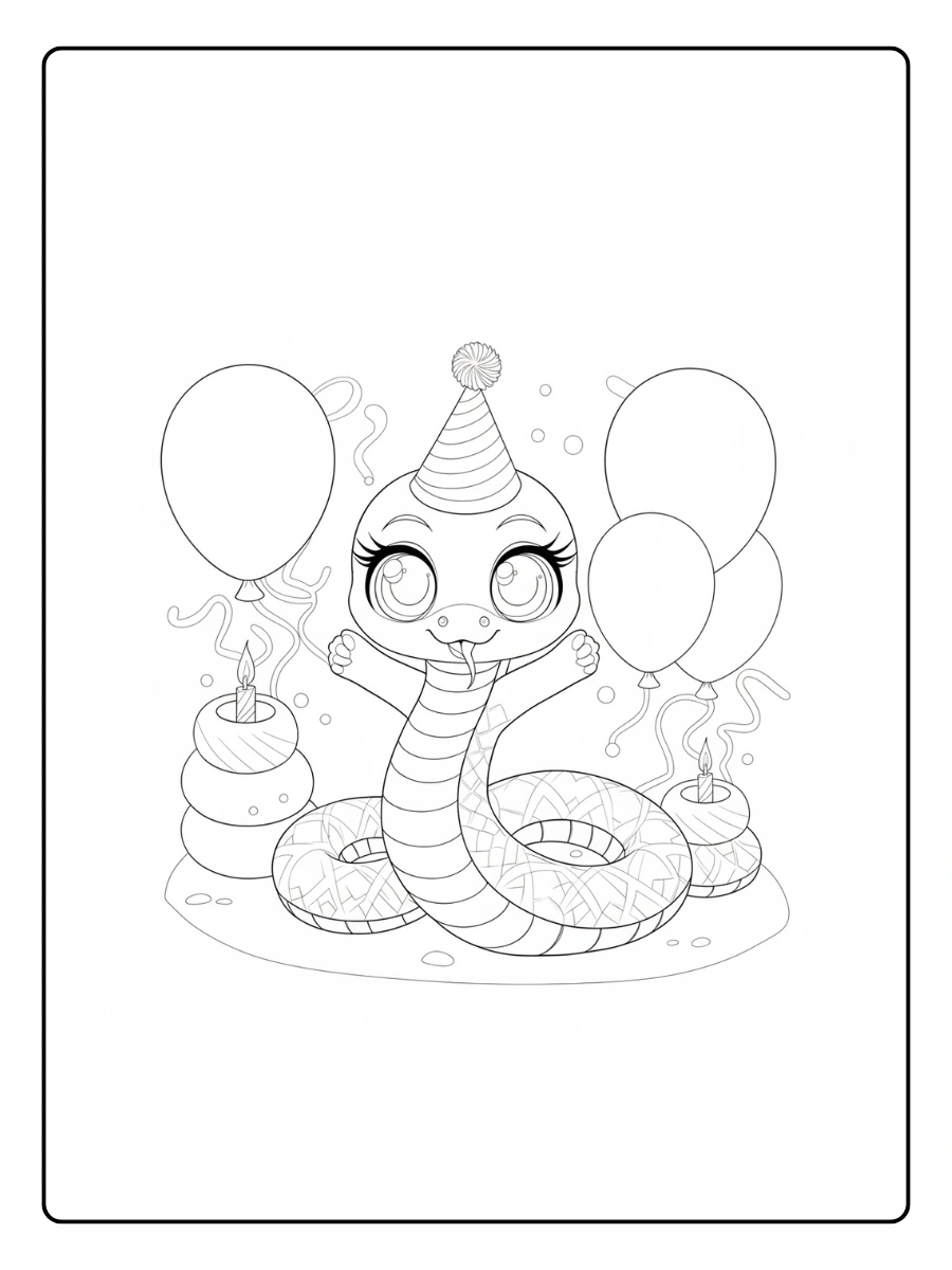Snake Coloring Pages – Simple Snake Outline