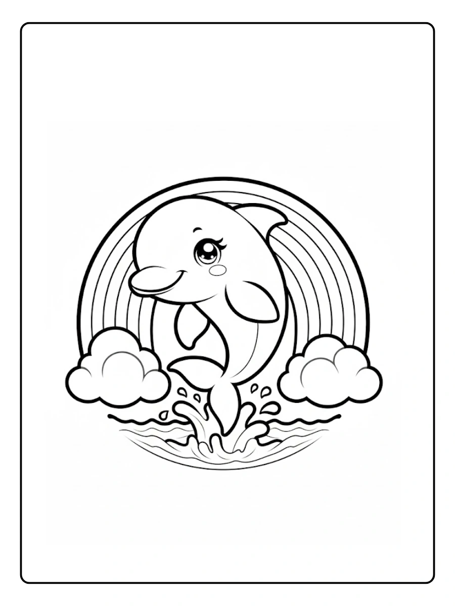 Dolphin Coloring Pages – Realistic Dolphin