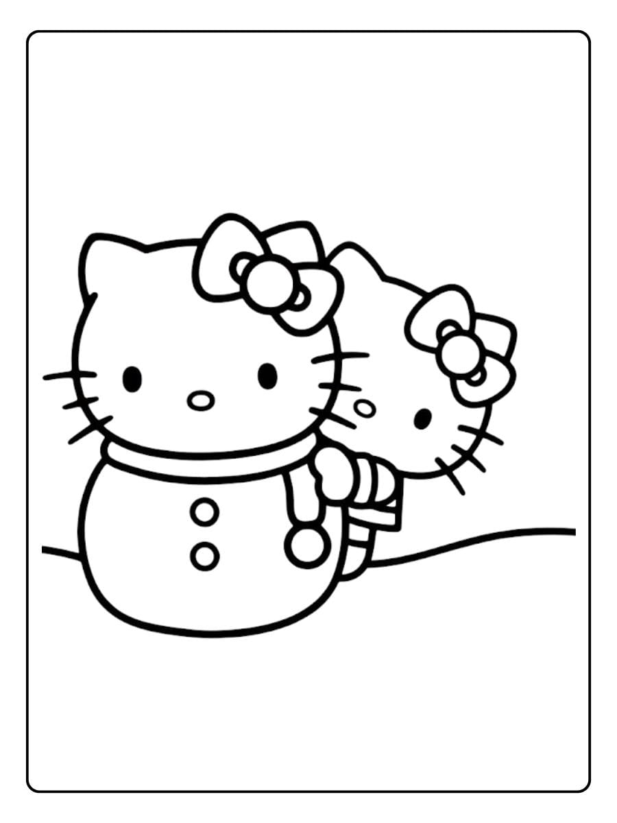 hello kitty christmas coloring pages awesome