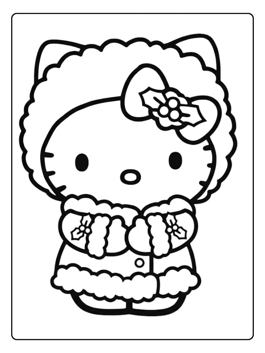 hello kitty christmas coloring pages coloring sheet