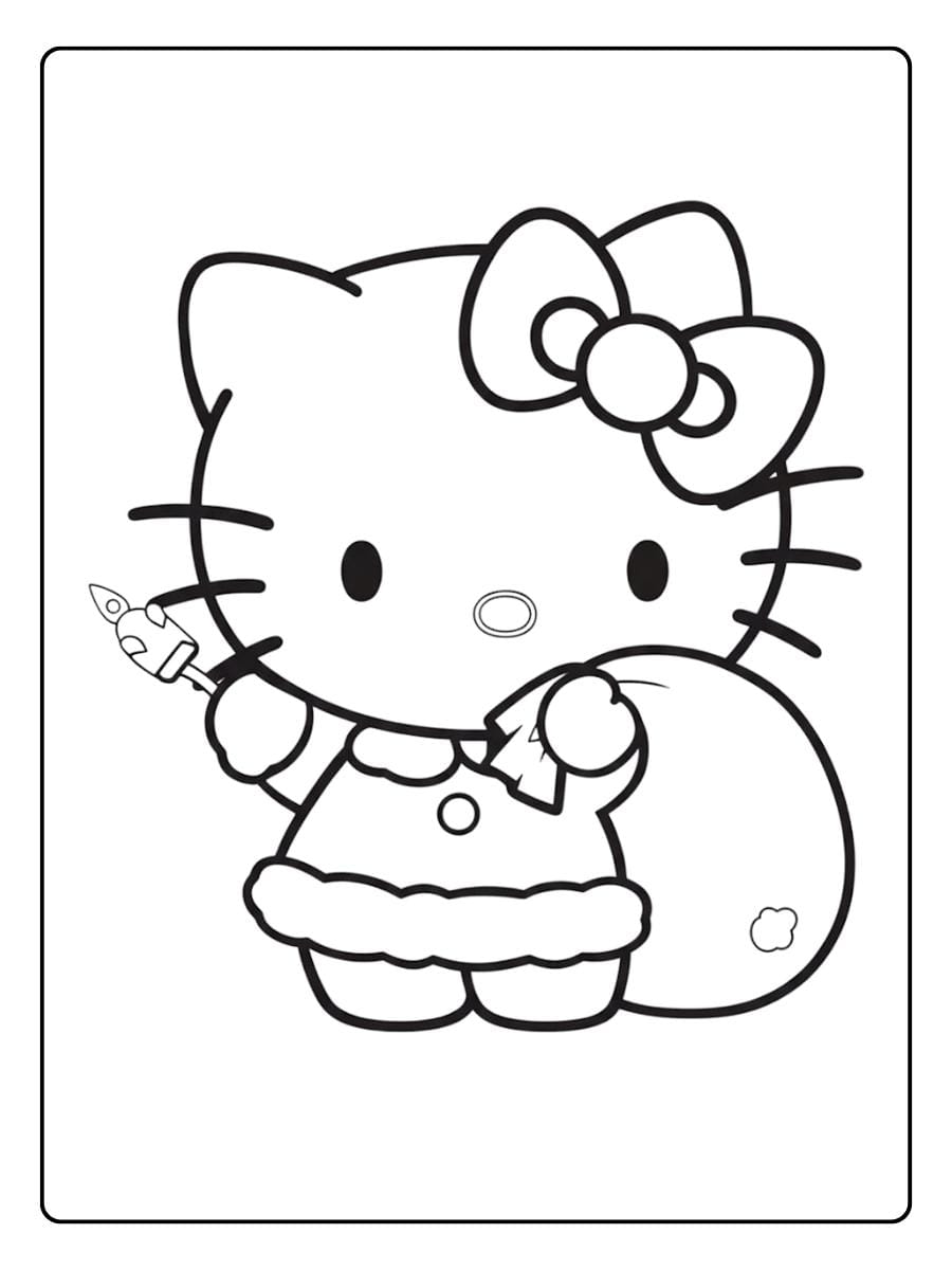 hello kitty christmas coloring pages fantastic