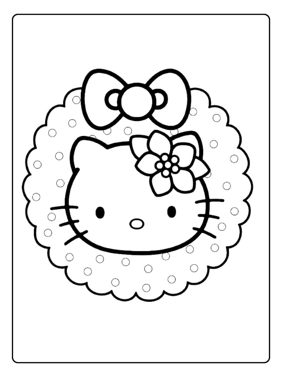 hello kitty christmas coloring pages flower power