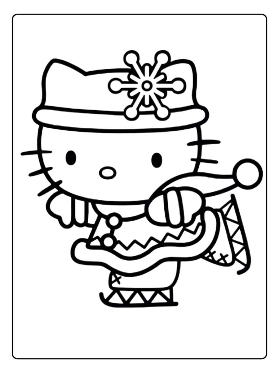hello kitty christmas coloring pages for home