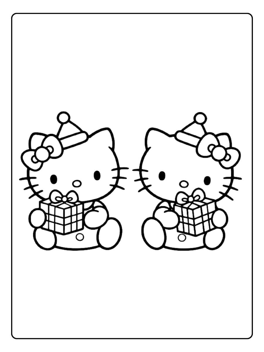 hello kitty christmas coloring pages ready to color