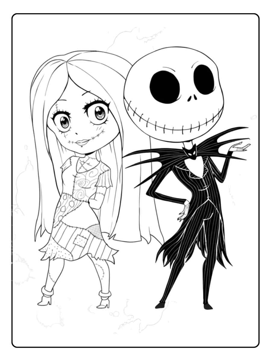nightmare before christmas coloring pages bouquet style