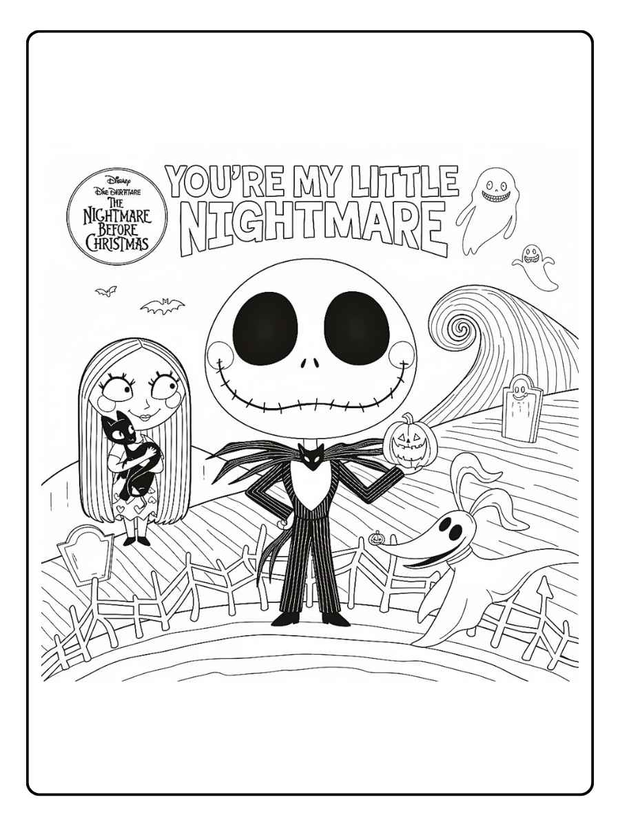 nightmare before christmas coloring pages cool
