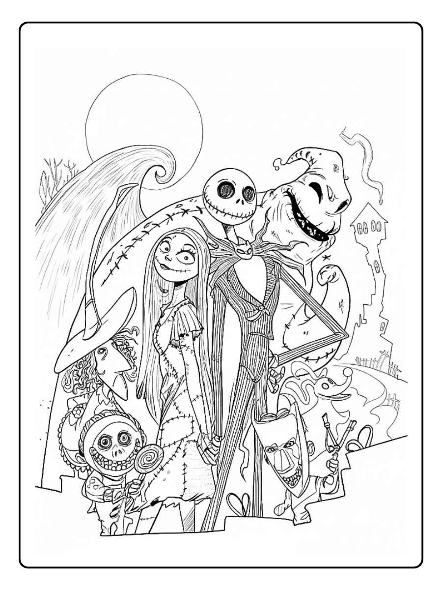 nightmare before christmas coloring pages fun