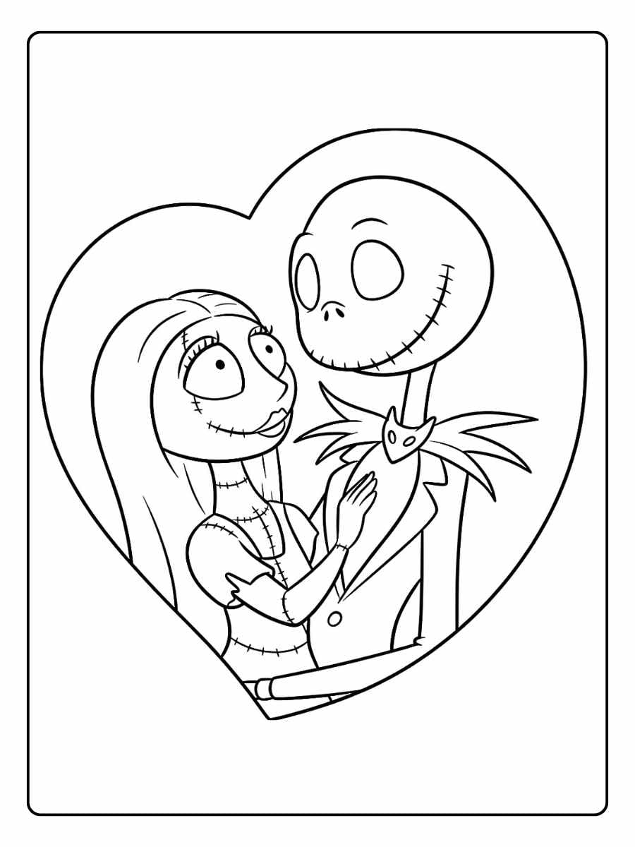 nightmare before christmas coloring pages hand drawn