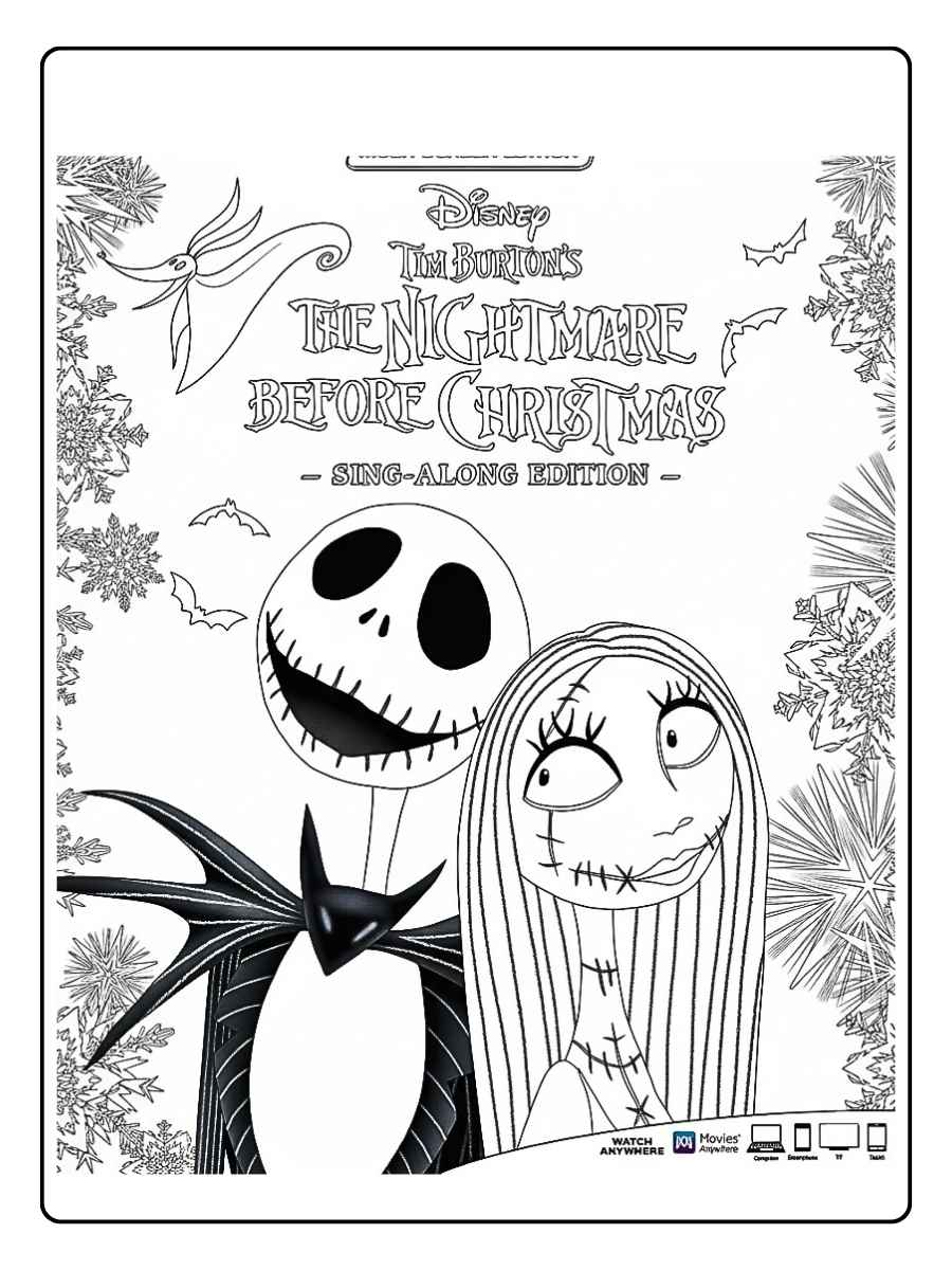 nightmare before christmas coloring pages sweet