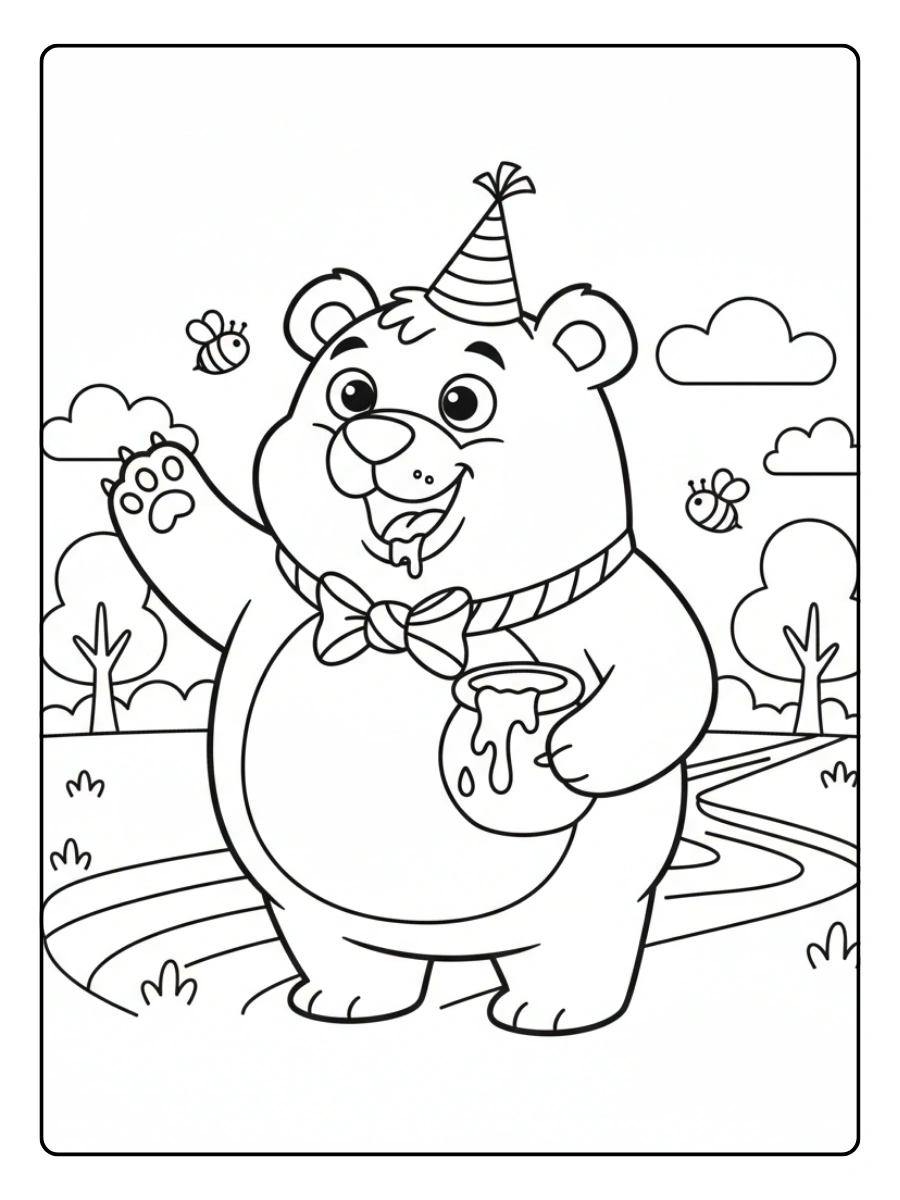 Bear Coloring Pages – Funny Bear