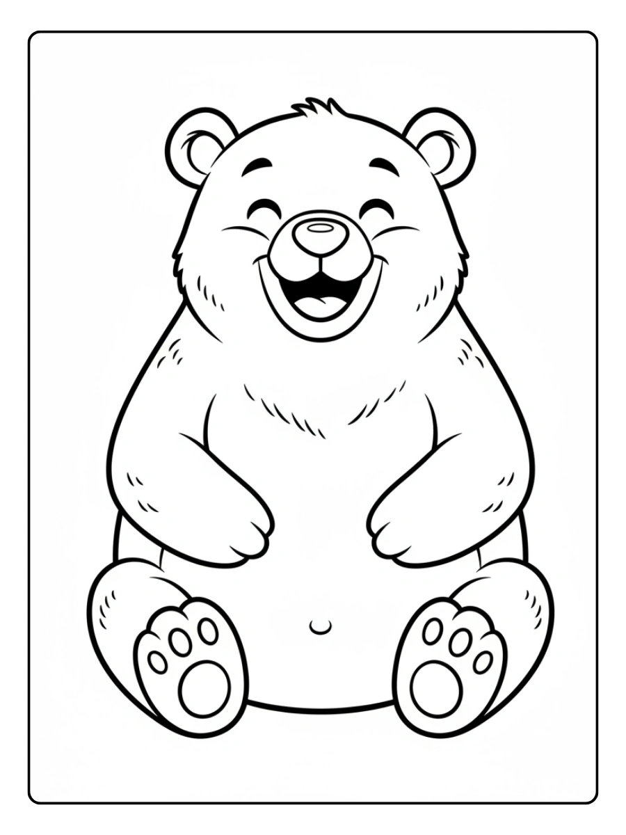 Bear Coloring Pages – Smiling Bear