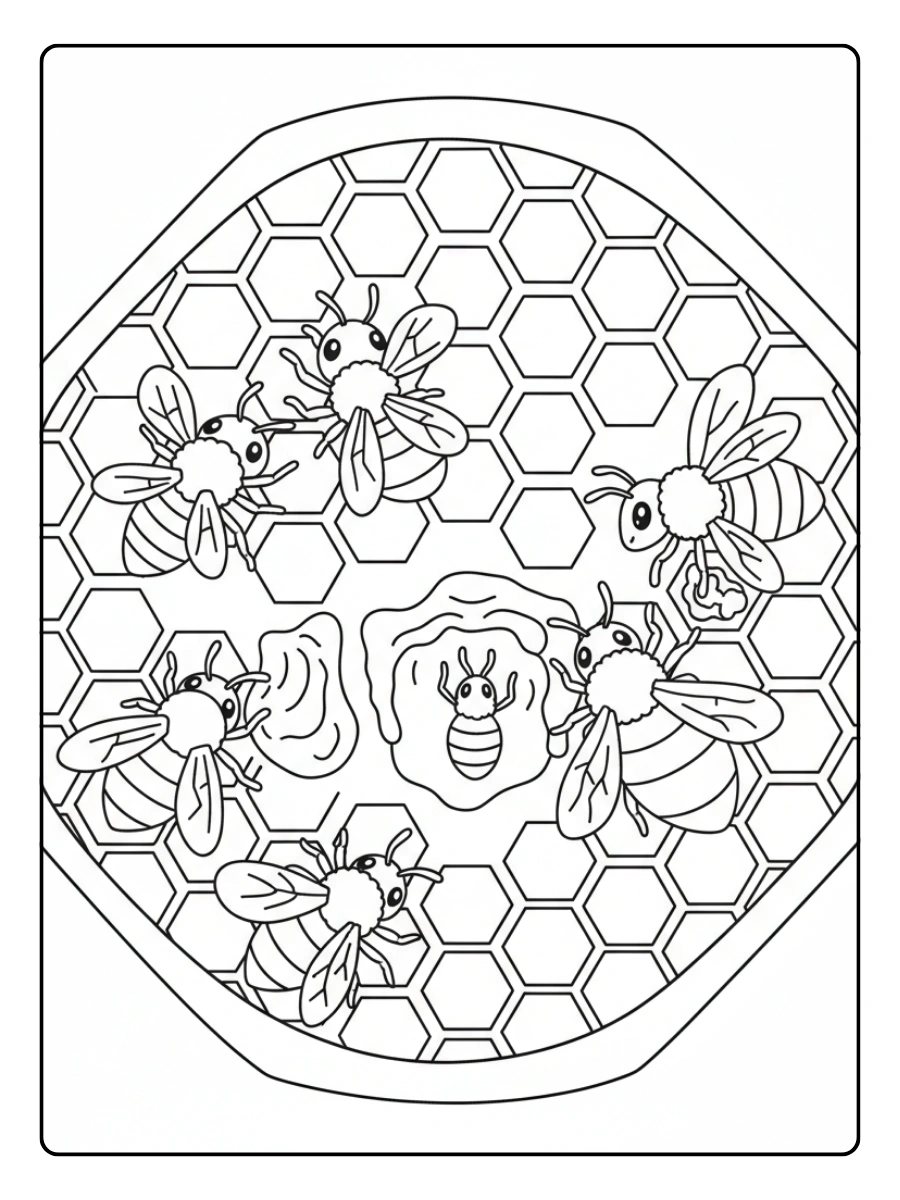 Bee Coloring Pages – Inside the Hive