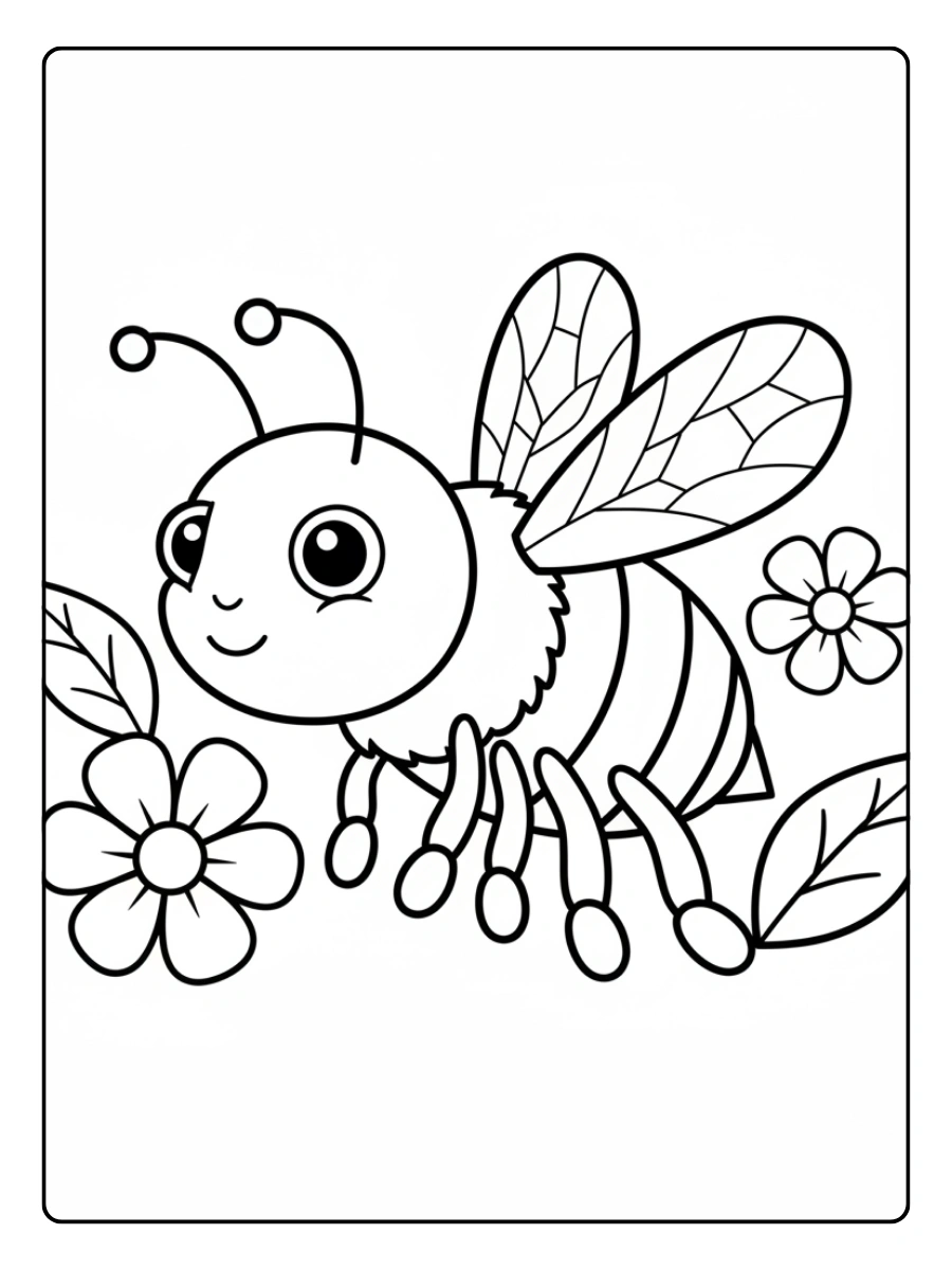 Bee Coloring Pages – Worker BeeColoring Pages – Worker Bee