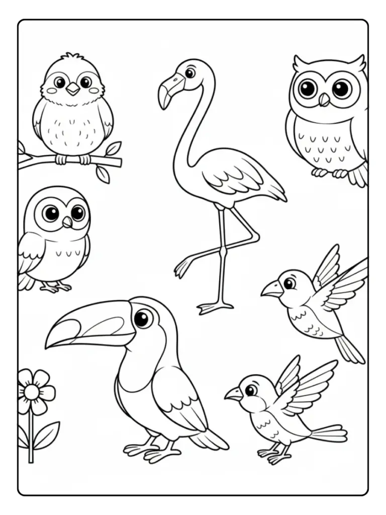 Bird Coloring Pages – Bird Cartoon Collection