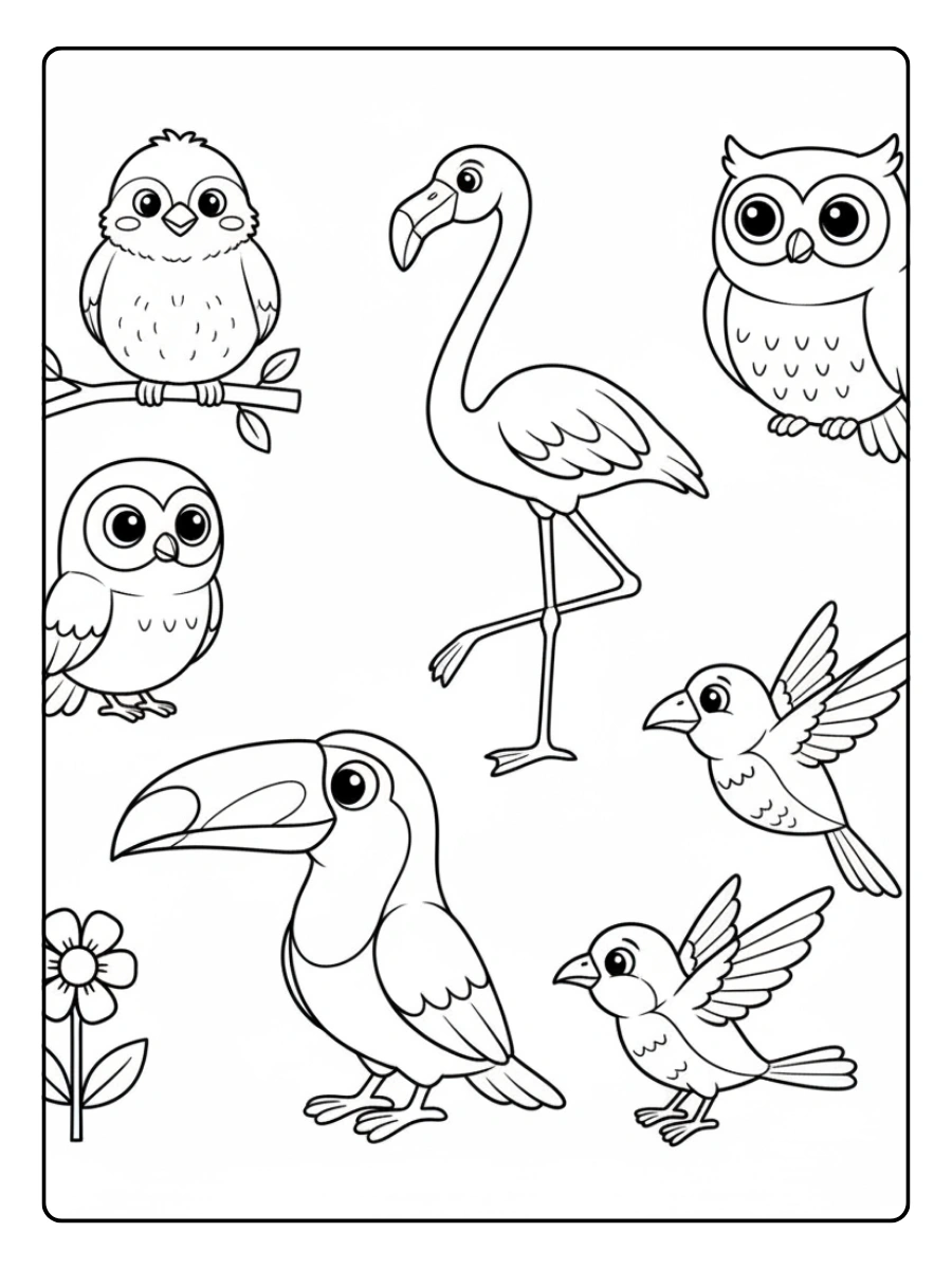 Bird Coloring Pages – Bird Cartoon Collection