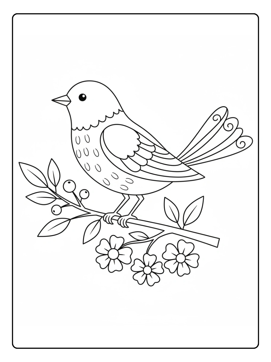 Bird Coloring Pages – Bird Line Art
