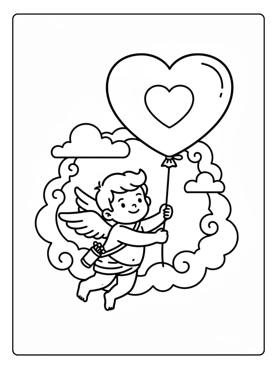 Cupid Coloring Pages – Cupid Heart