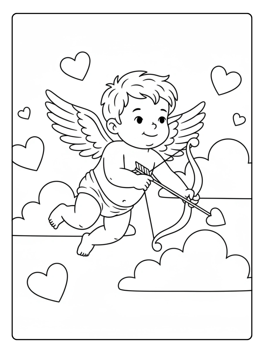 Cupid Coloring Pages – Cupid Line Art