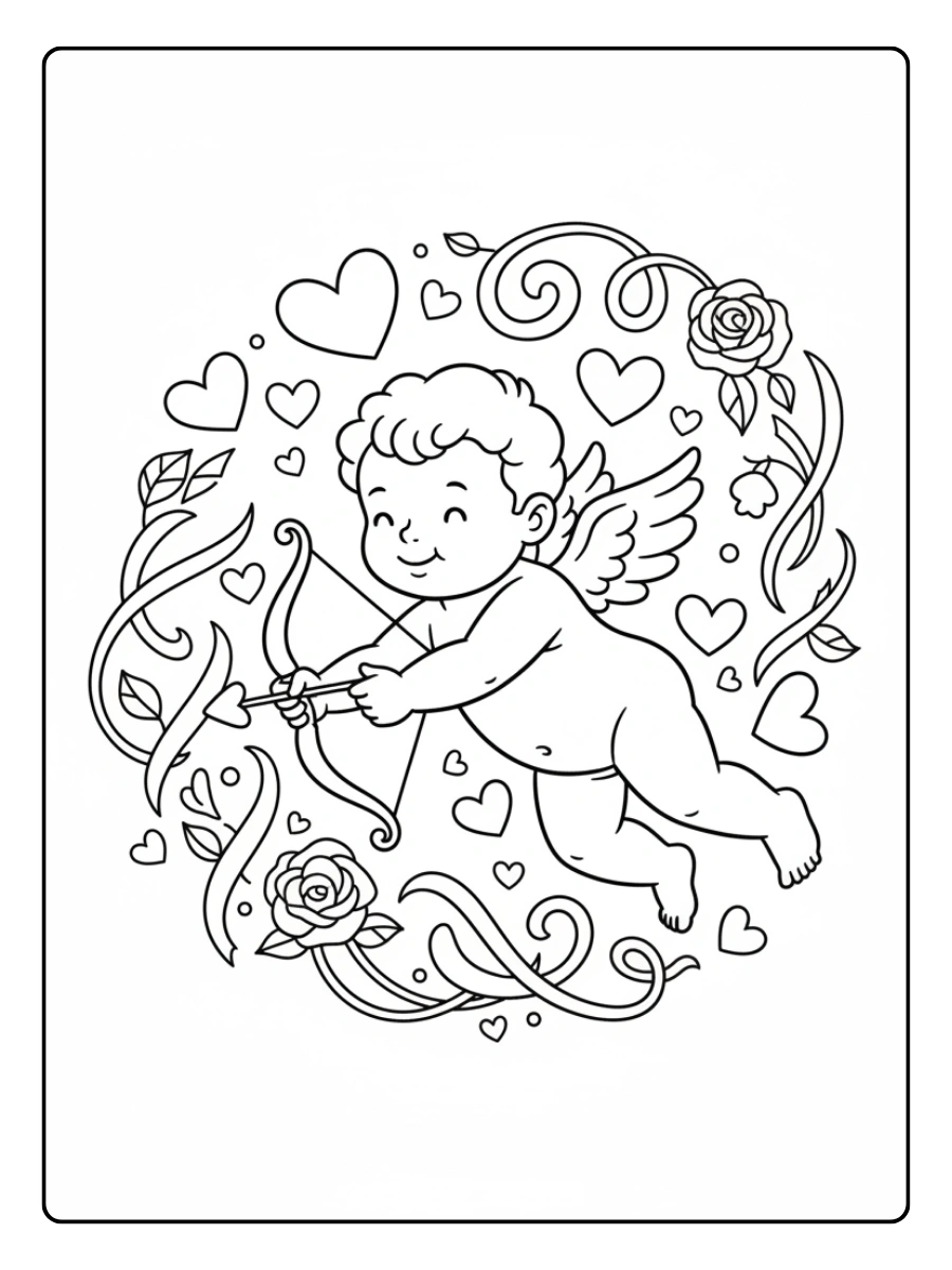 Cupid Coloring Pages – Cupid Love Design