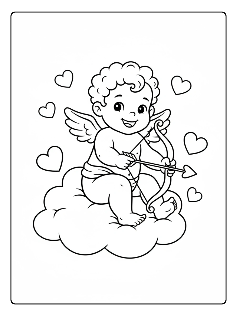 Cupid Coloring Pages – Cupid Outline