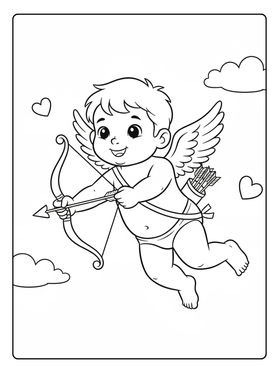 Cupid Coloring Pages – Cupid Sketch