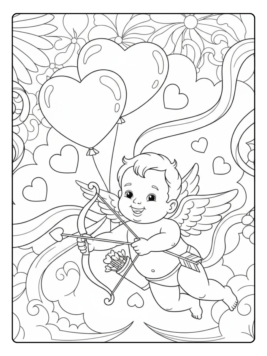 Cupid Coloring Pages – Cupid Valentine
