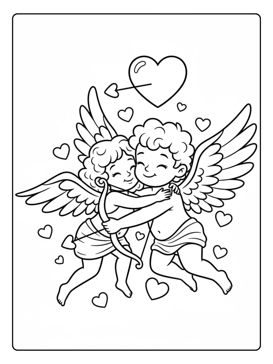 Cupid Coloring Pages – Cupid in Love