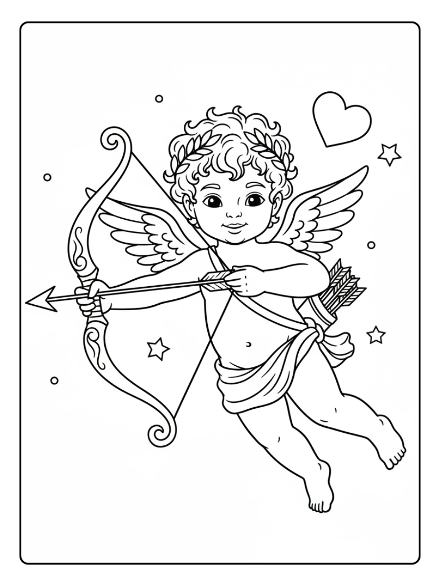 Cupid Coloring Pages – Cupid with Bow