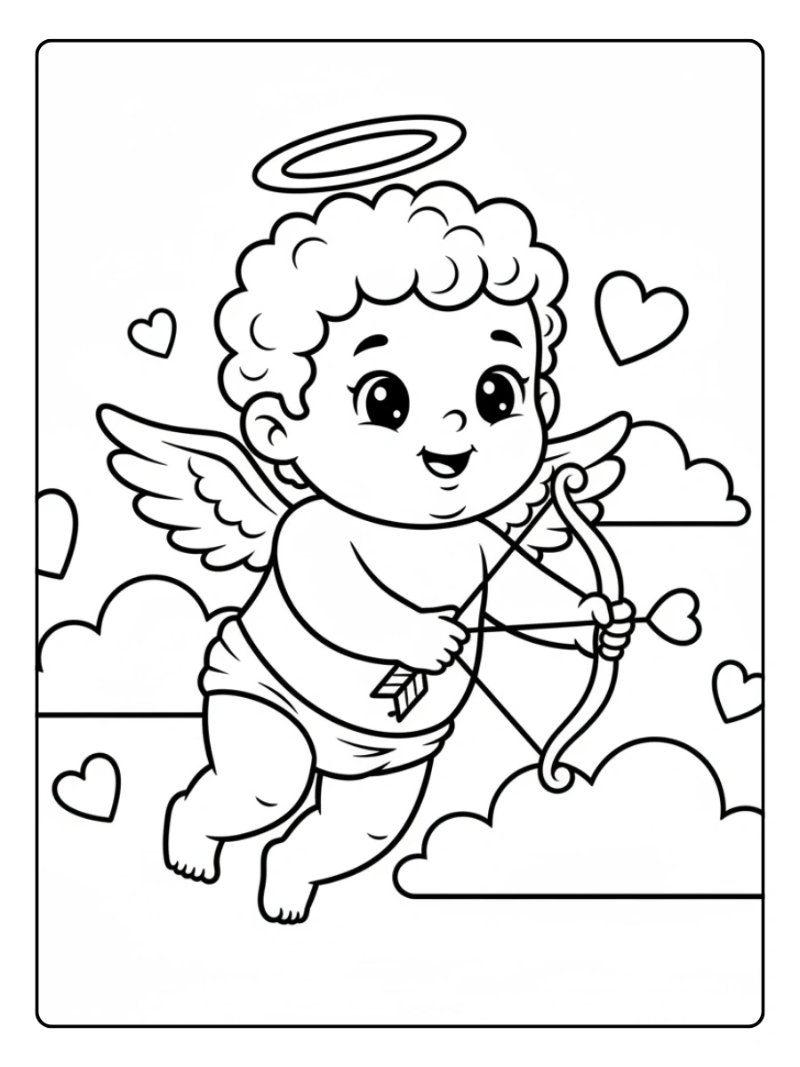 Cupid Coloring Pages – Cute Cupid