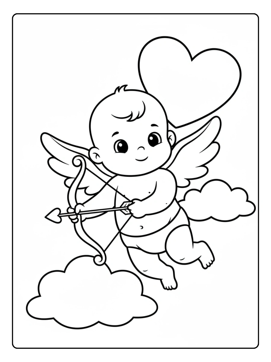 Cupid Coloring Pages – Easy Cupid