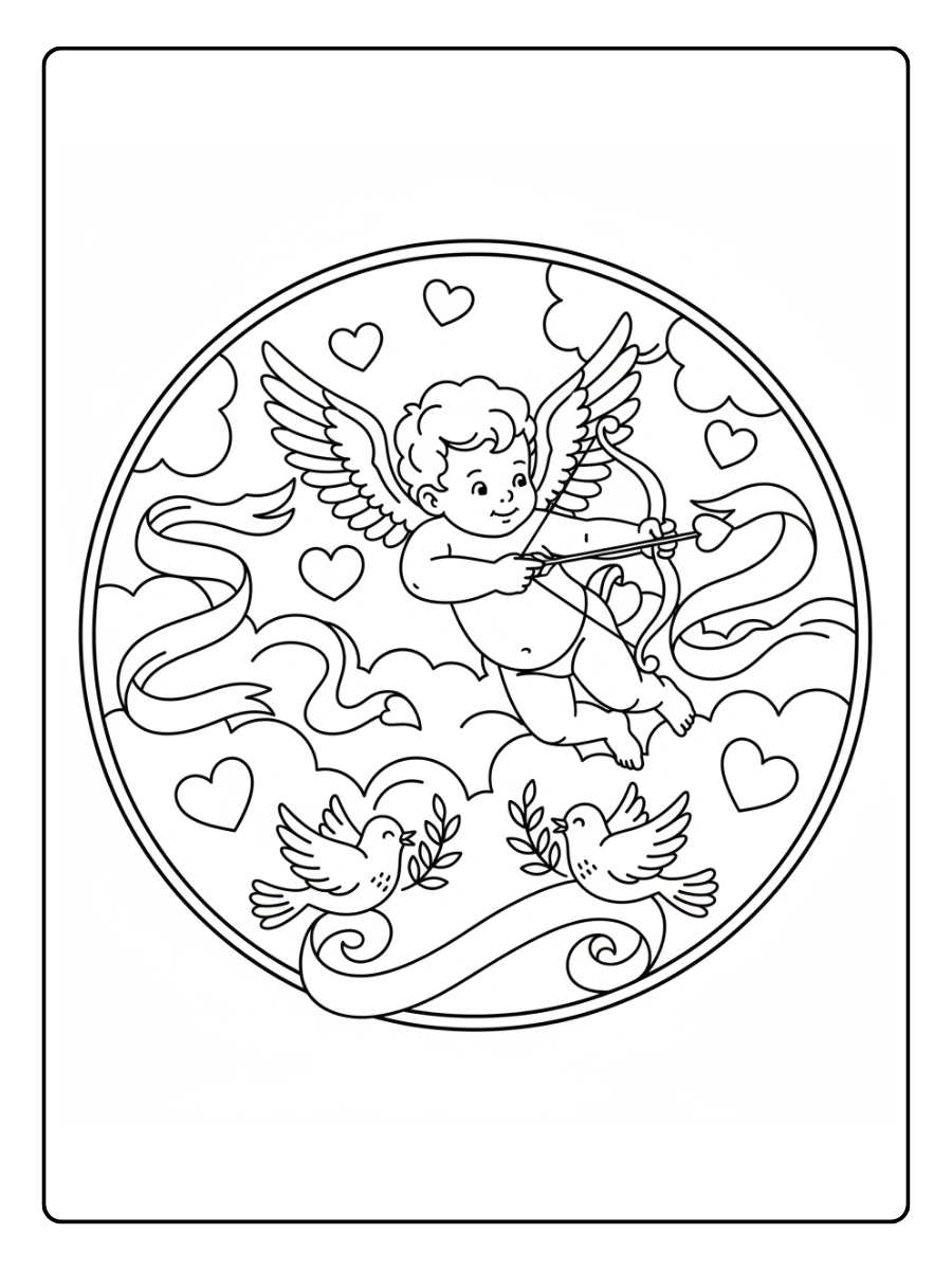 Cupid Coloring Pages – Romantic Cupid