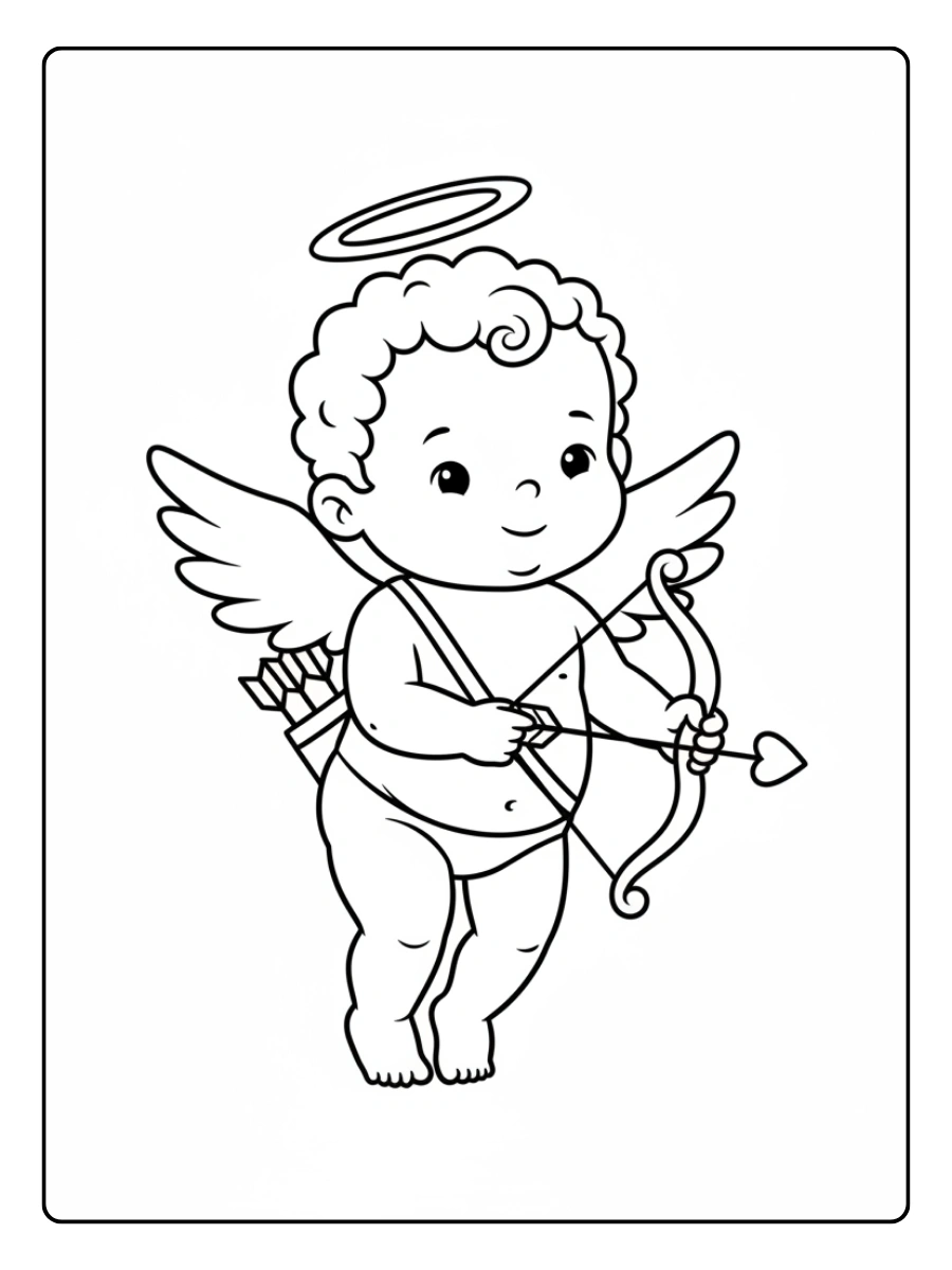 Cupid Coloring Pages – Simple Cupid