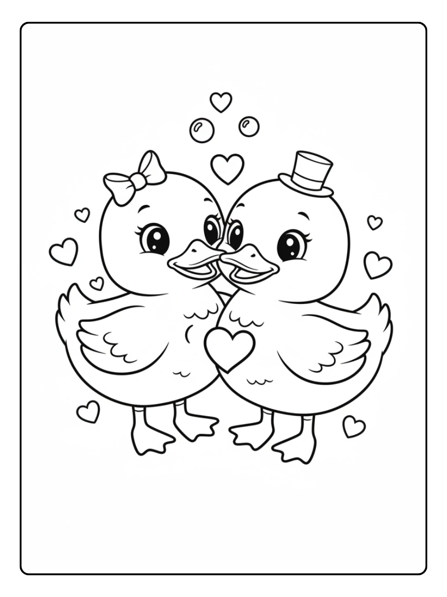 Cute Duck Coloring Pages – Cute Love Duck Cute Duck Coloring Pages – Cute Love Duck