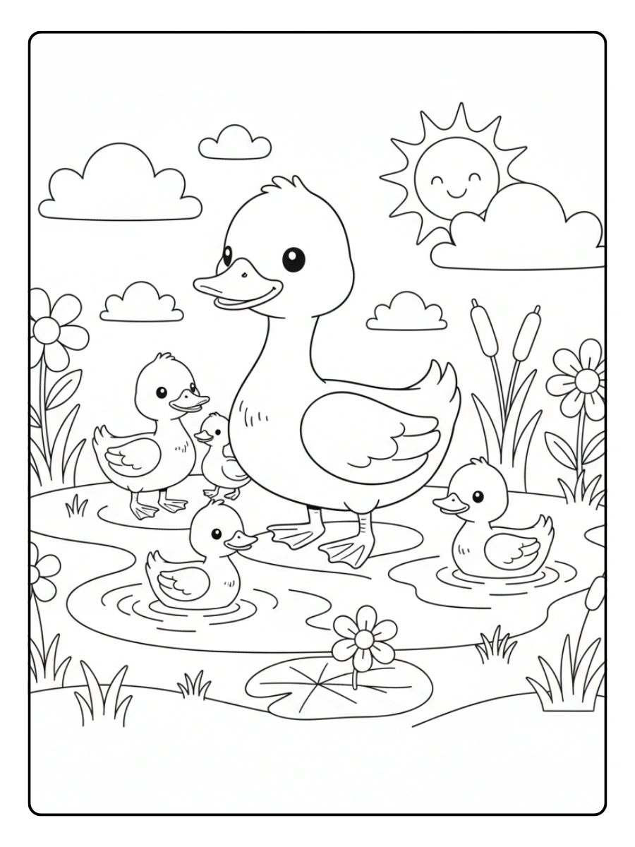Cute Duck Coloring Pages – Duck Family Cute Duck Coloring Pages – Duck Family