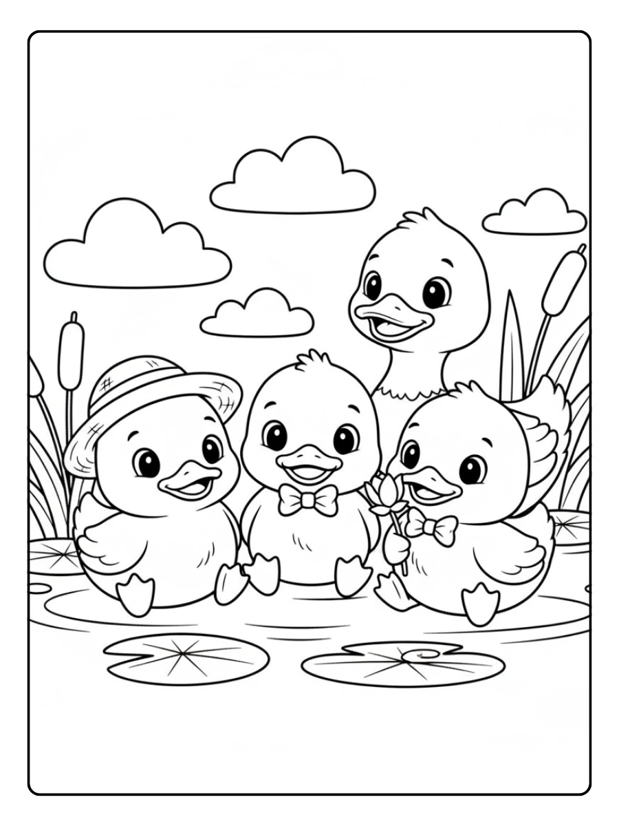 Cute Duck Coloring Pages – Duck Friends Cute Duck Coloring Pages – Duck Friends
