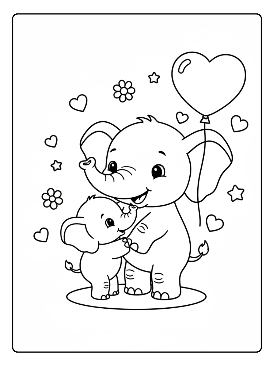 Cute Elephant Coloring Pages – Cute Love Elephant Cute Elephant Coloring Pages – Cute Love Elephant