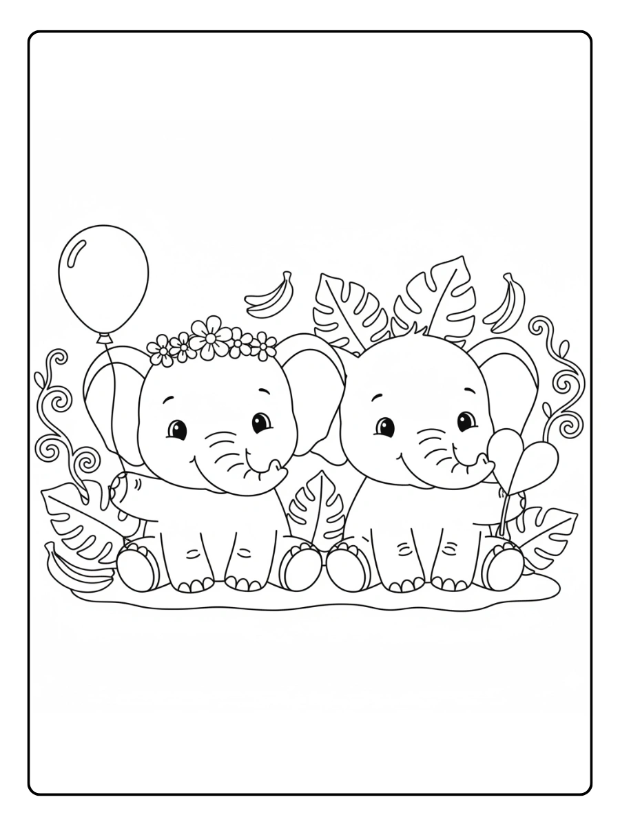 Cute Elephant Coloring Pages – Elephant Friends Cute Elephant Coloring Pages – Elephant Friends