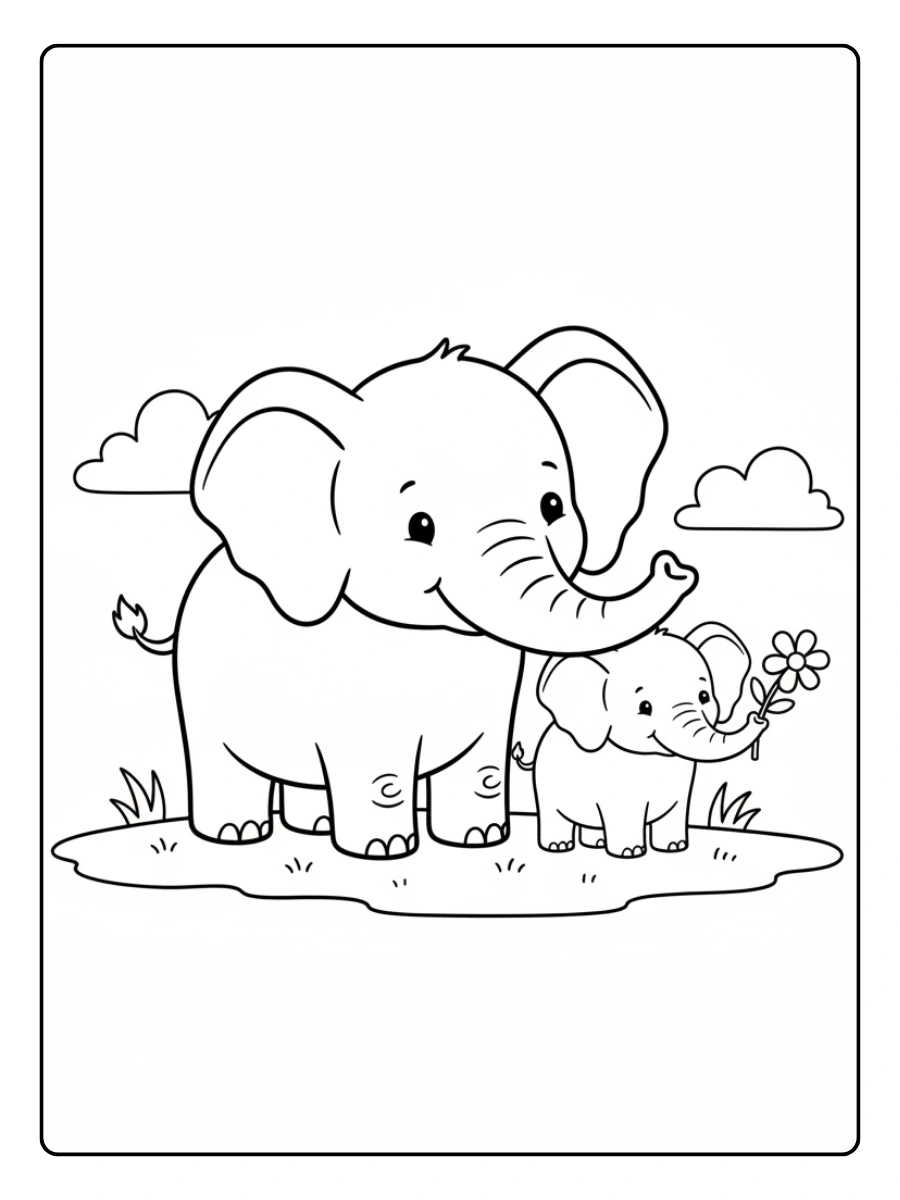 Cute Elephant Coloring Pages – Mommy and Baby Elephant Cute Elephant Coloring Pages – Mommy and Baby Elephant