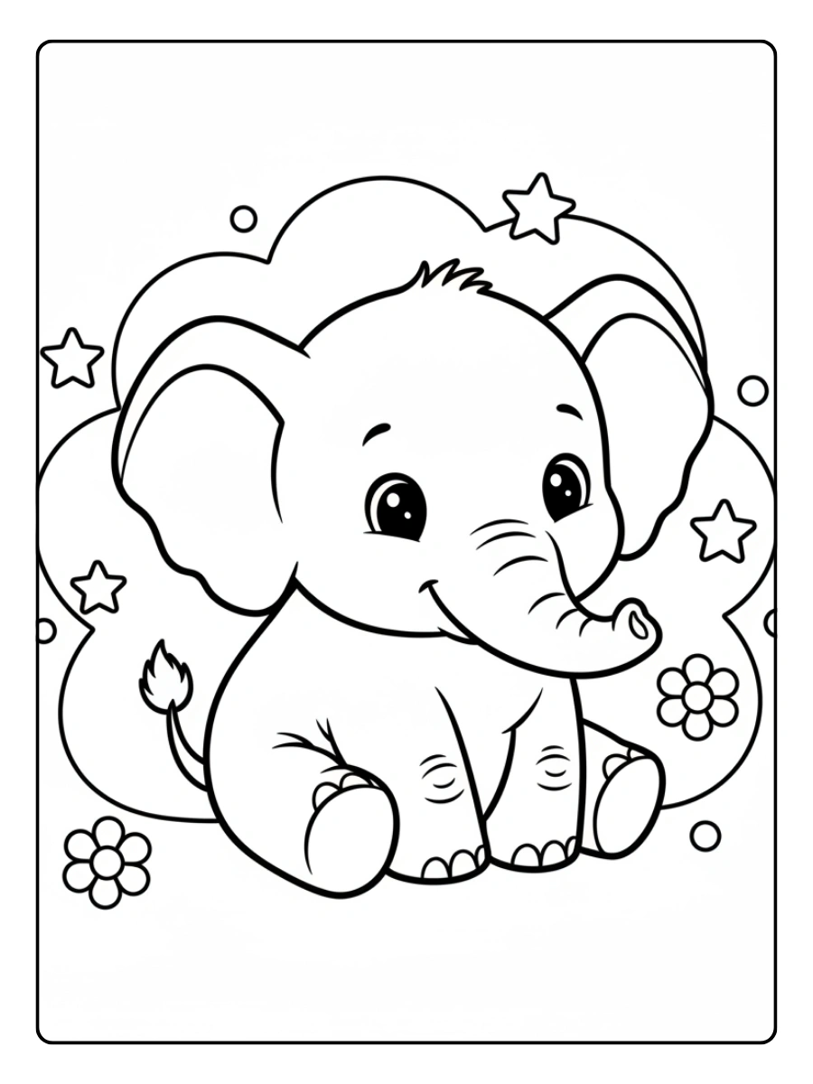 Cute Elephant Coloring Pages – Pattern Elephant Cute Elephant Coloring Pages – Pattern Elephant