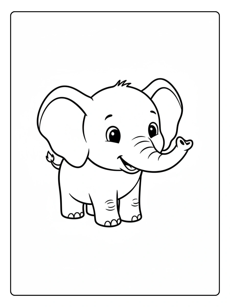 Cute Elephant Coloring Pages – Simple Elephant Cute Elephant Coloring Pages – Simple Elephant