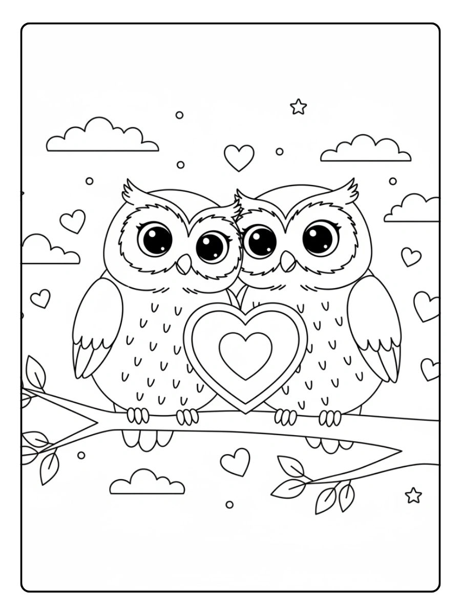 Cute Owl Coloring Pages – Cute Love Owl Cute Owl Coloring Pages – Cute Love Owl