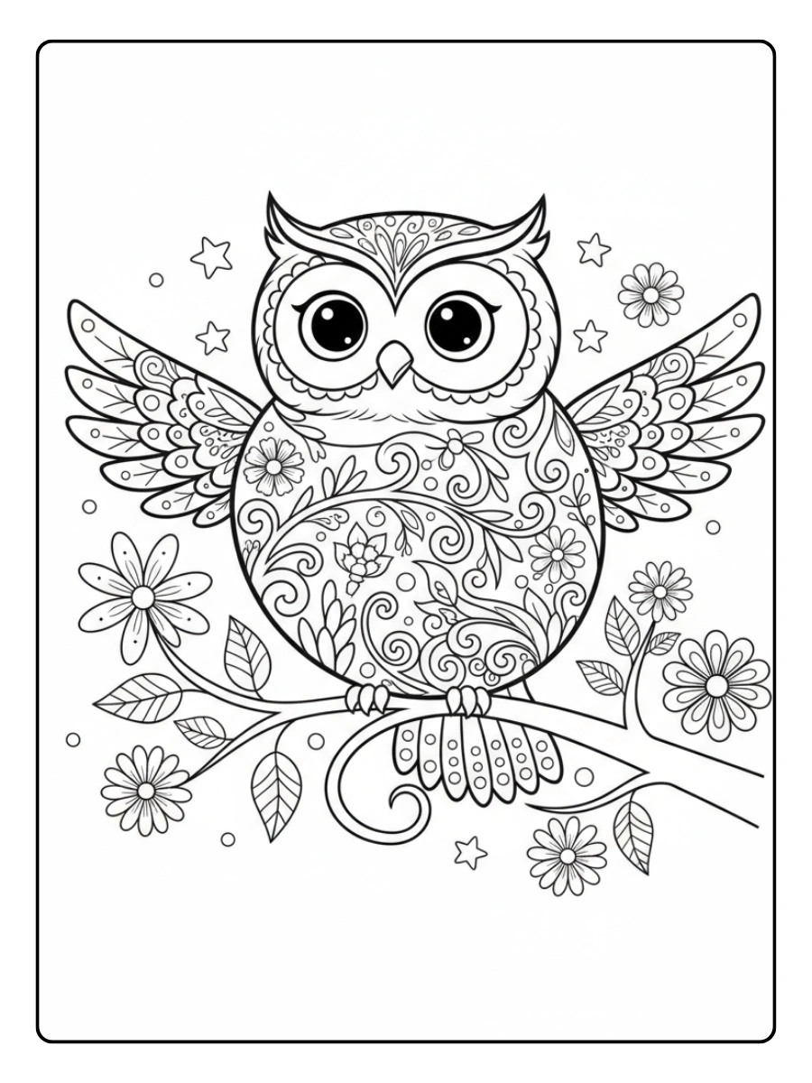Cute Owl Coloring Pages – Decorative Owl Cute Owl Coloring Pages – Decorative Owl