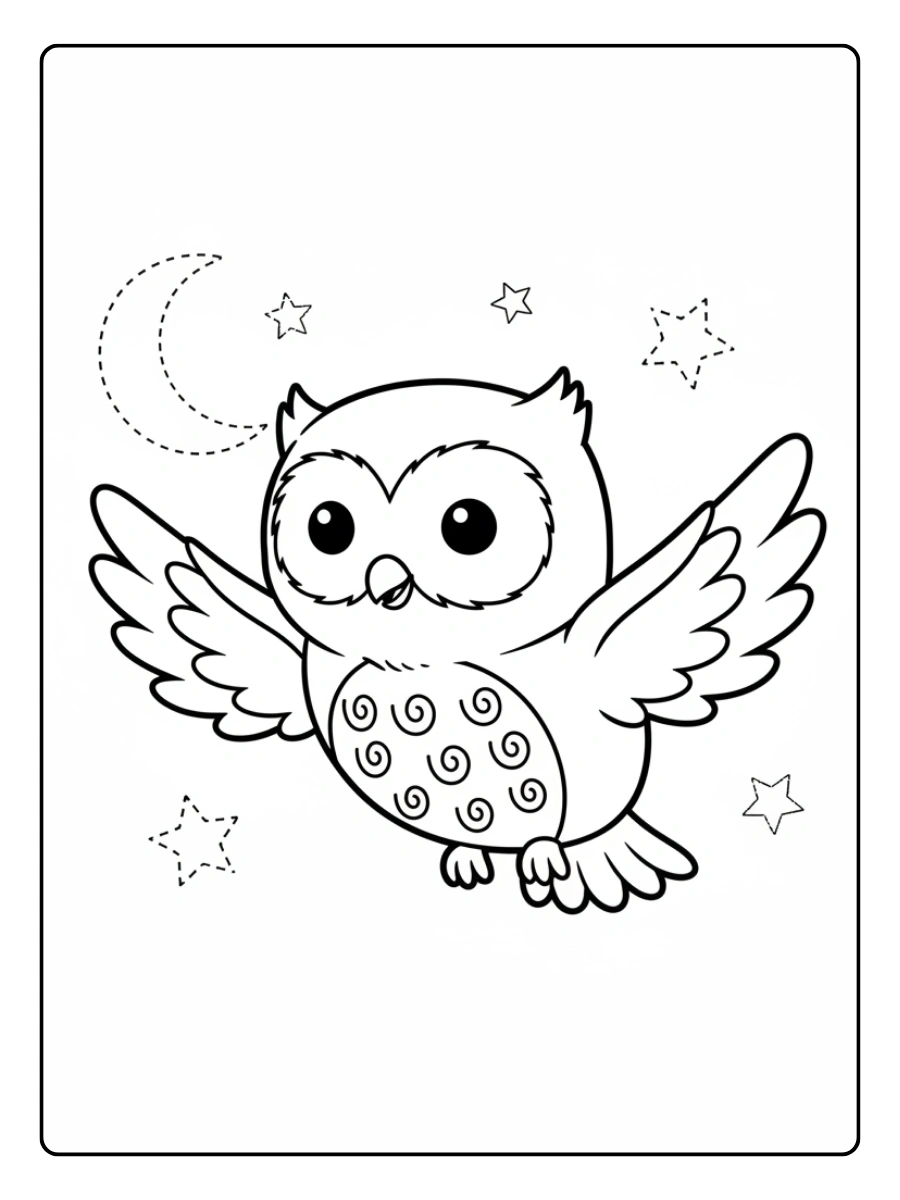 Cute Owl Coloring Pages – Flying Owl Cute Owl Coloring Pages – Flying Owl