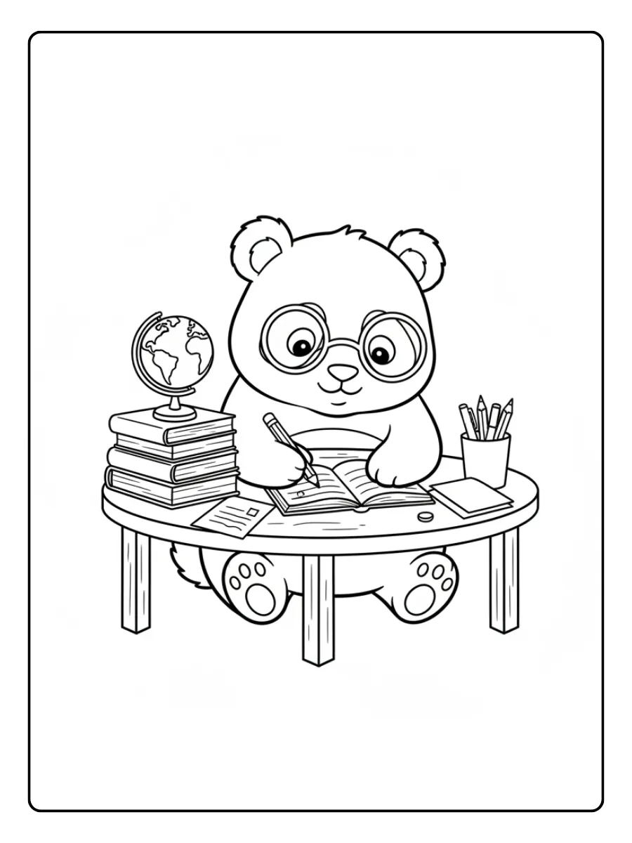 Cute Panda Coloring Pages – Cute Panda Studying