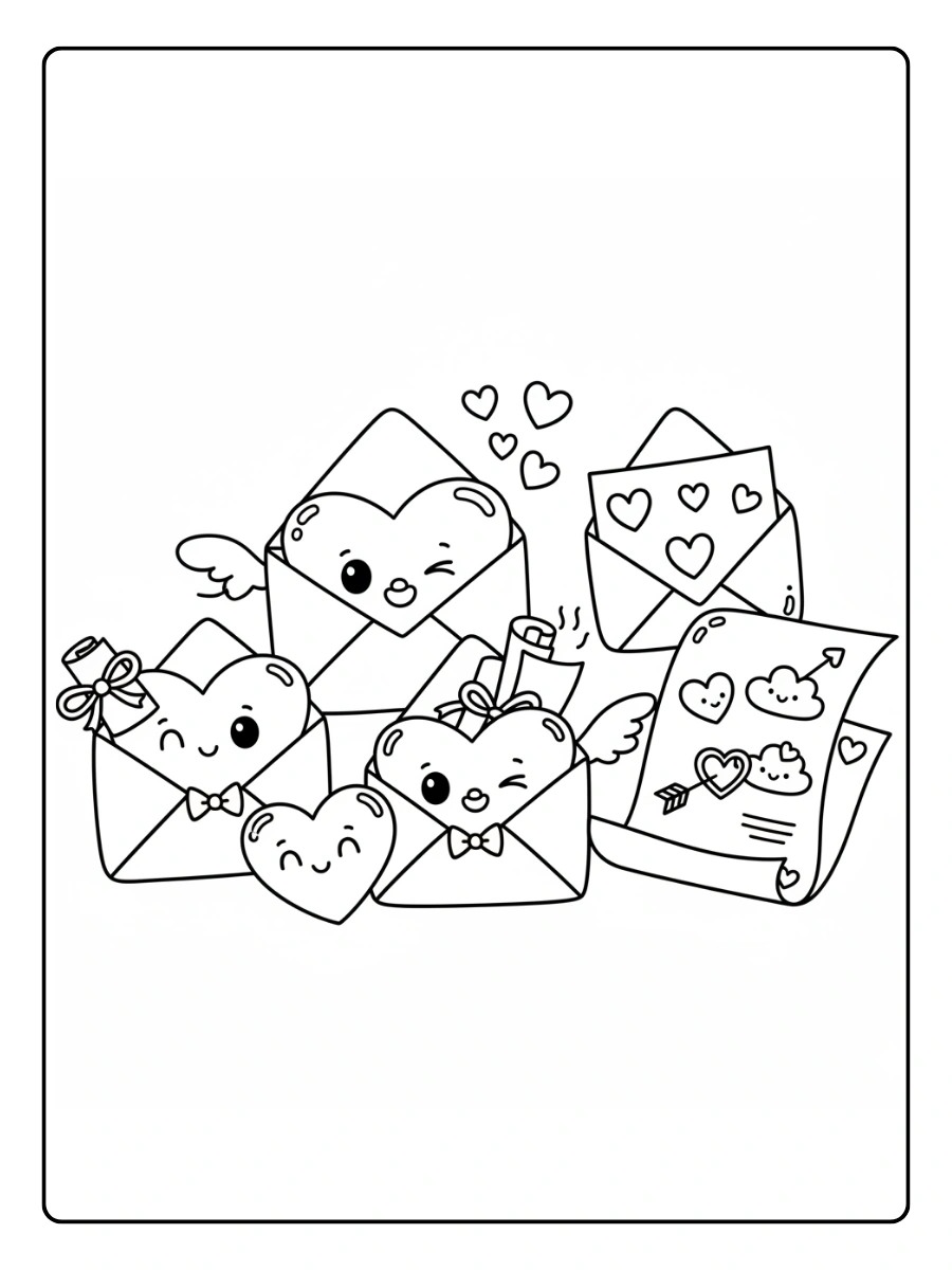 Cute Valentine Coloring Pages – Cute Love Letters