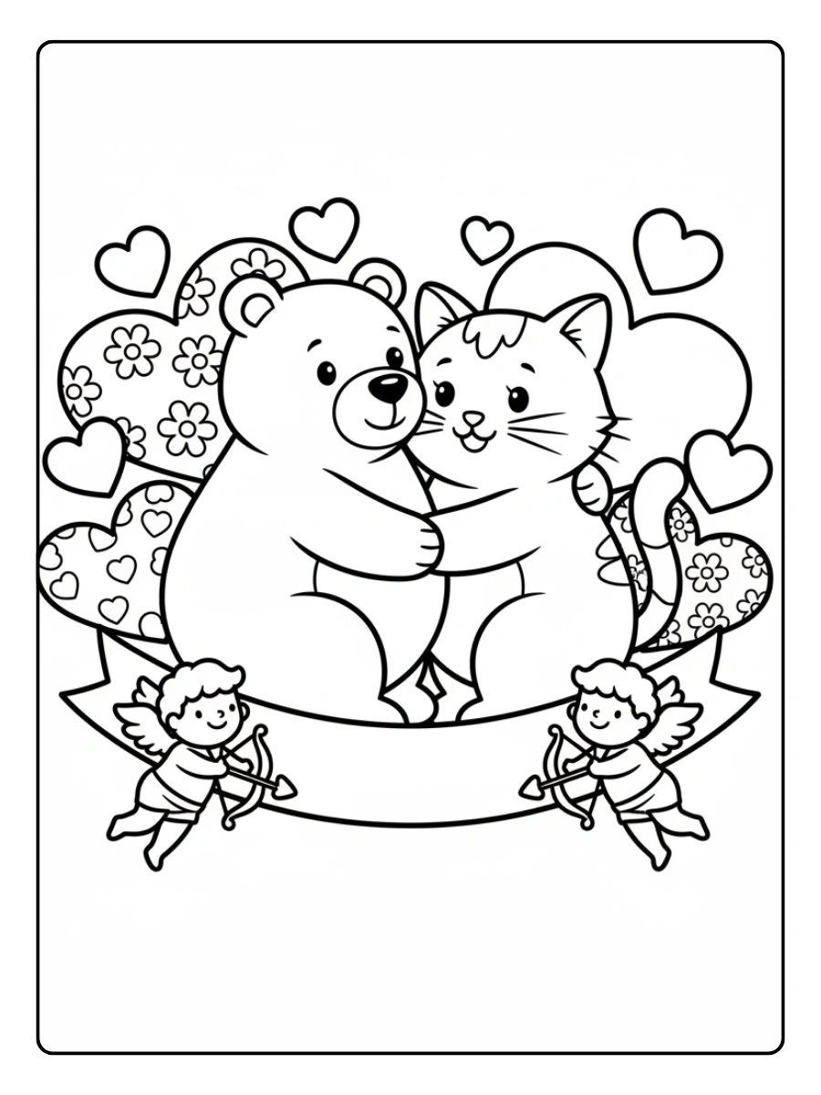 Cute Valentine Coloring Pages – Cute Love Message Page