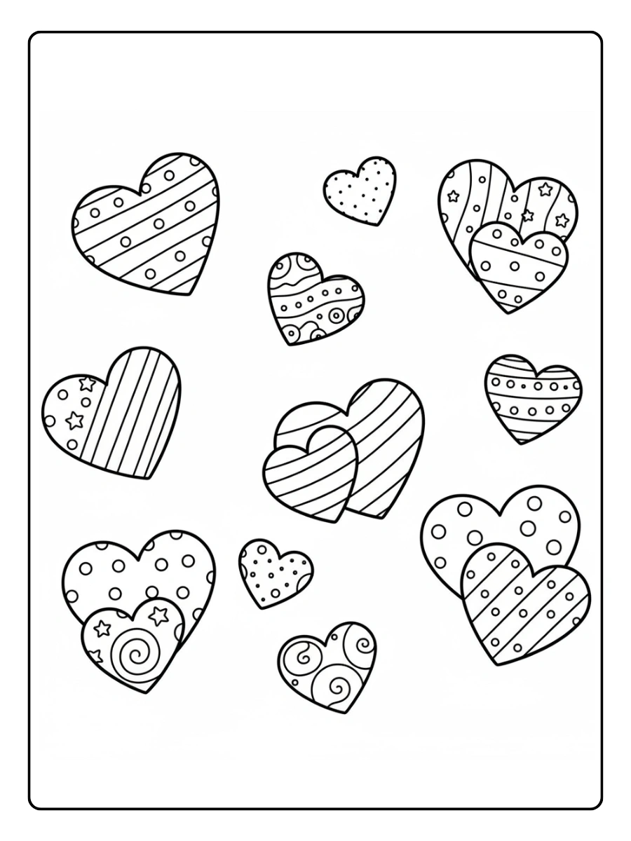 Cute Valentine Coloring Pages – Valentine Candy Hearts